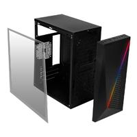 GABINETE ACTECK KIOTO GC460 / MINI TORRE / MICRO ATX, MINI ITX / FUENTE 500W / ILUMINACION RGB / PANEL ACRILICO, METAL / NEGRO / AC-933070 GABINETE ACTECK KIOTO GC460 / MINI TORRE / MICRO ATX, MINI ITX / FUENTE 500W / ILUMINACION RGB / PANEL ACRILICO, METAL / NEGRO / AC-933070